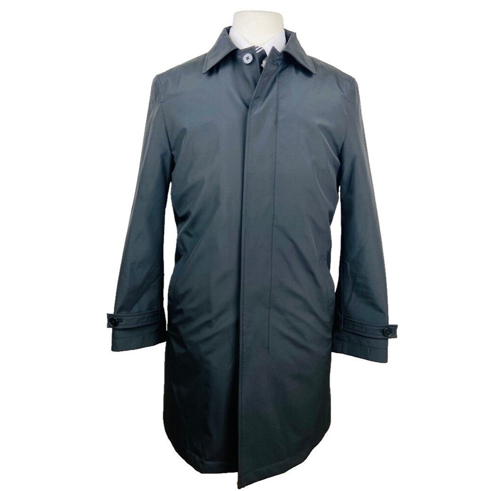 BRAND NEW CALVIN KLEIN Mens 36S Black 33" Long OverCoat Jacket Removable Lining